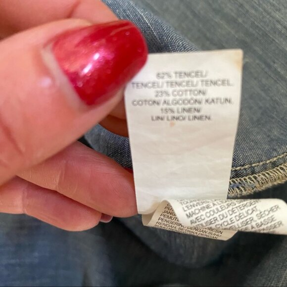 LUCKY BRAND DRESS MINI BLUE DENIM LONG SLEEVE Size S - Picture 11 of 12